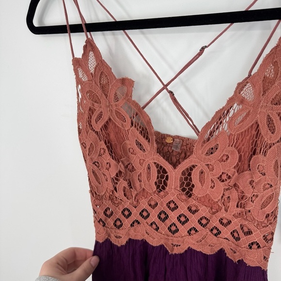 Free People Lace Spaghetti Strap Ruffled Mini Dress - Picture 3 of 4